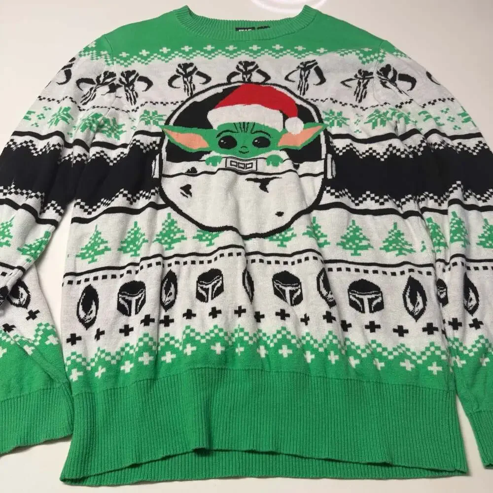 Star Wars The Mandalorian Baby Yoda Grogu Ugly Christmas Sweater Large